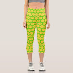 Pickleball Player Pickleball Pattern Bright Green Capri Leggings<br><div class="desc">Stand out on the court with these fun pickleball capri leggings featuring high-waisted band. Super comfy and cute these are perfect for tournament players, rec players and just hanging out.</div>