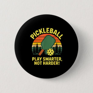 Pickleball player serve smash rally champion 6 cm round badge