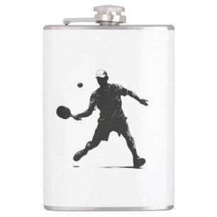 Pickleball Player Silhouette Sport Design Hip Flask