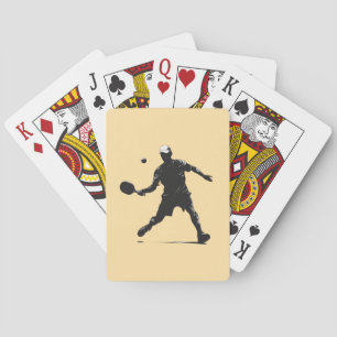 Pickleball Player Silhouette Sport Design Playing Cards