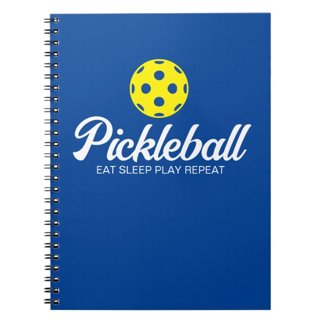 Pickleball player spiral notebook with funny quote (Front)