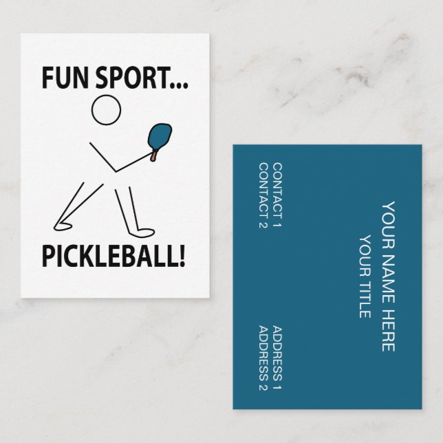Pickleball Player Sports Fun Sport Pickleball Business Card (Front/Back)