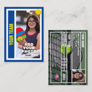 Pickleball Player Trading Card - Deep Blue