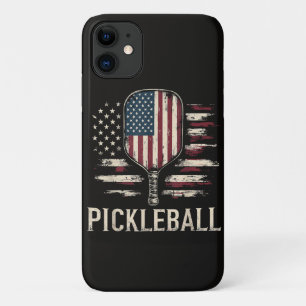 Pickleball Player US Flag Retro Paddleball iPhone 11 Case