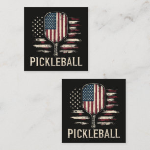 Pickleball Player US Flag Retro Paddleball Enclosure Card
