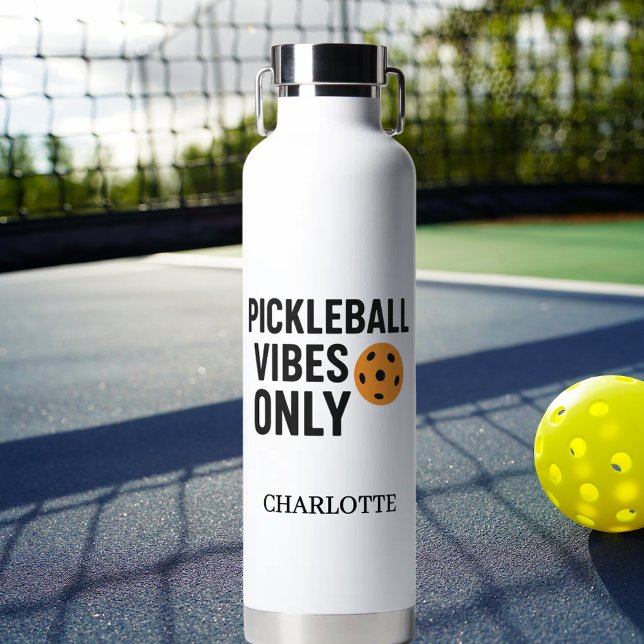 Pickleball player vibes quote name water bottle (Creator Uploaded)