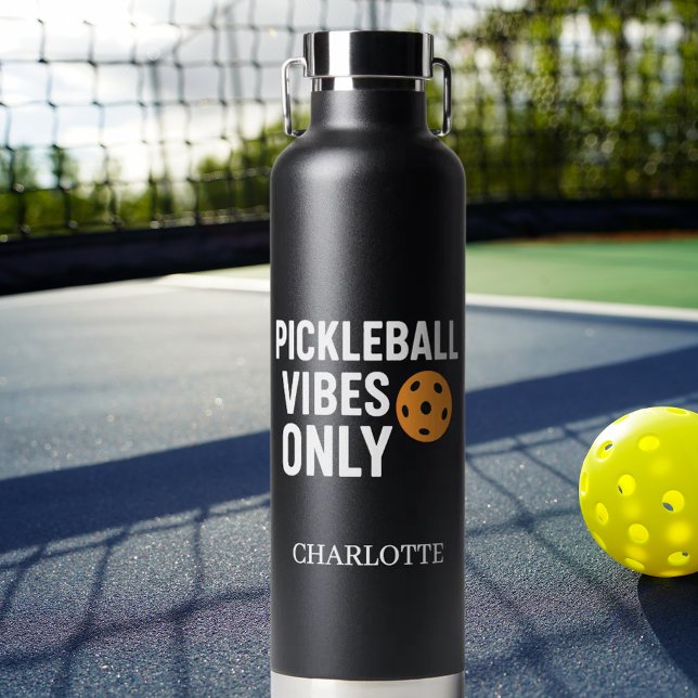 Pickleball player vibes quote name water bottle (Creator Uploaded)