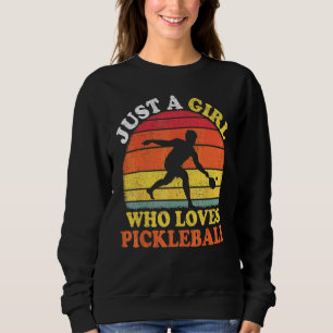 Pickleball Player Vintage Just A Girl Who Loves Pi Sweatshirt