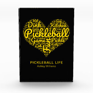 Pickleball Player Word Art Typography Personalised Photo Block