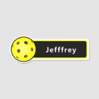 Pickleball Player Yellow Ball Black Personalized