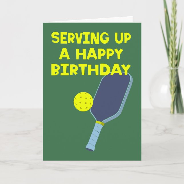 Pickleball Players Custom Message Birthday Card (Front)