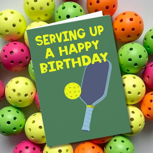 Pickleball Players Custom Message Birthday Card (Creator Uploaded)