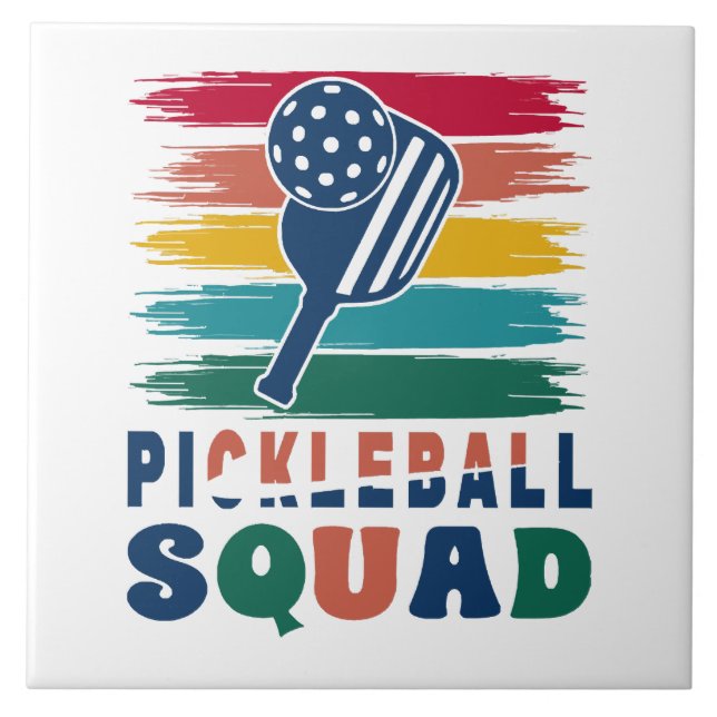 Pickleball Players Gift Idea Ceramic Tile (Front)