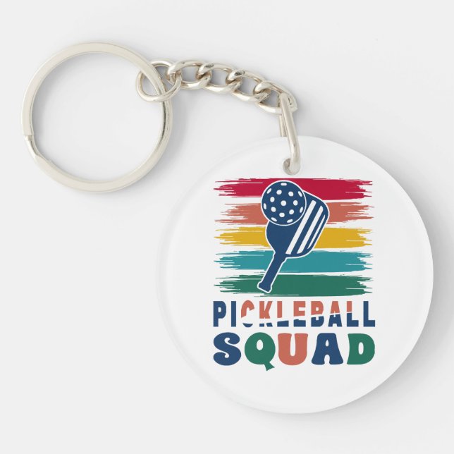 Pickleball Players Gift Idea Key Ring (Front)