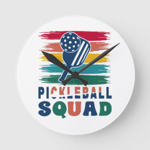 Pickleball Players Gift Idea Round Clock