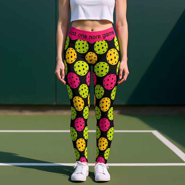 Pickleball polka dot  leggings (Pickleball polka dot leggings with customizable text)