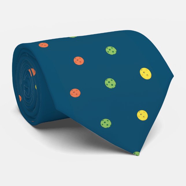 Pickleball Polka Dot Tie (Rolled)