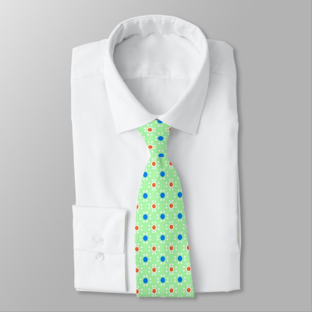 Pickleball Polka Dots - Mint Green, orange, blue Tie (Tied)