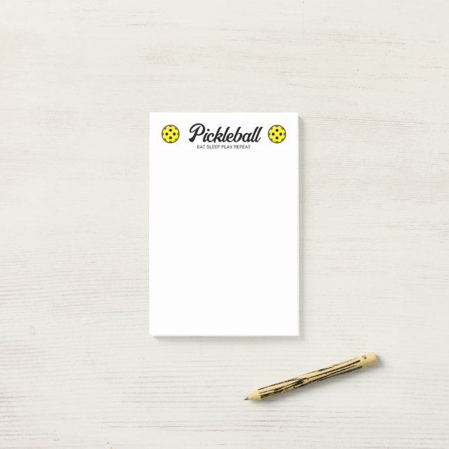 Pickleball Post-it® Notes block with logo (On Desk)