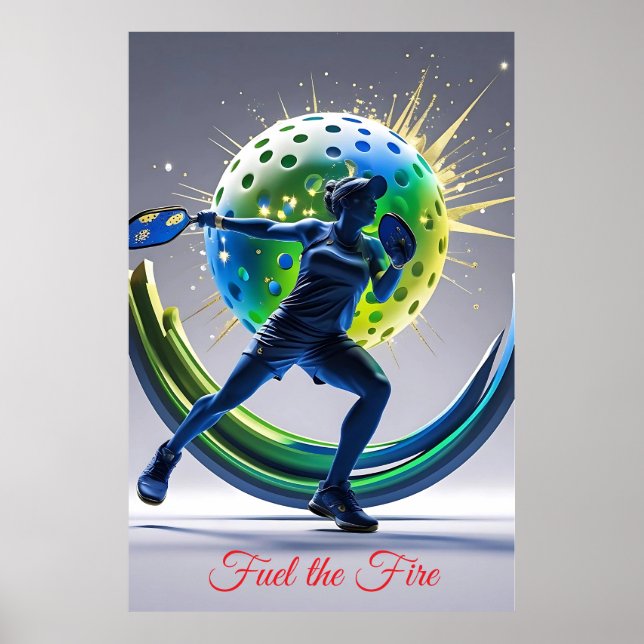 Pickleball Power Smash – Energy in Motion Poster (Front)