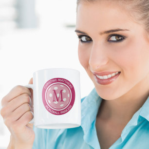 Pickleball Princess Custom Quote Name Initial Pink Coffee Mug