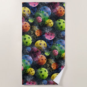 Pickleball Print Beach Towel