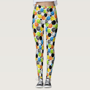 Pickleball Print, Multi Colour Leggings