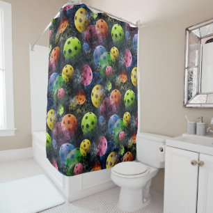 Pickleball Print Shower Curtain