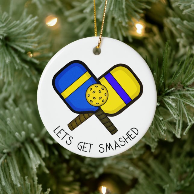 Pickleball Pun Christmas    Ceramic Ornament (Tree)