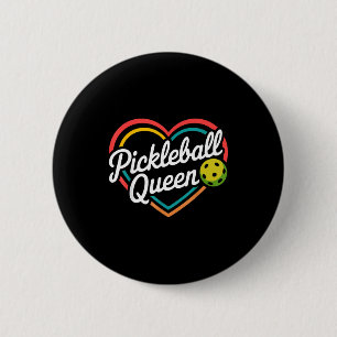 Pickleball queen  6 cm round badge