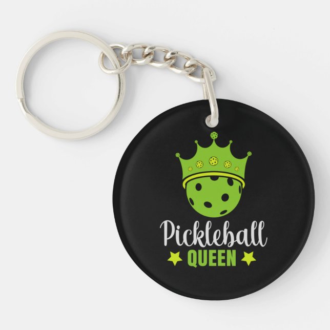 Pickleball Queen Funny Pickle Ball Queen  Key Ring (Front)