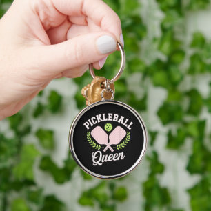 Pickleball Queen Funny Pickleball Player Key Ring