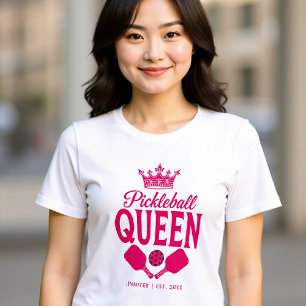 Pickleball Queen Funny Pink Personalised Gift Tri-Blend Shirt