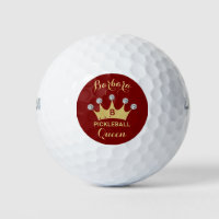 Pickleball Queen Glam Glitz Monogram Name Gold