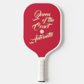 Pickleball Queen of the Court Custom Name Elegant  Paddle