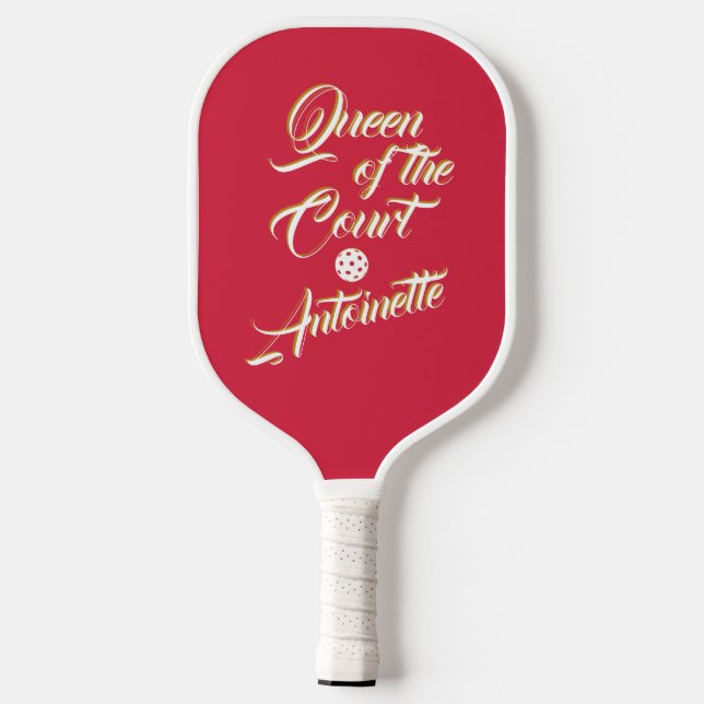 Pickleball Queen of the Court Custom Name Elegant  Pickleball Paddle (Back)