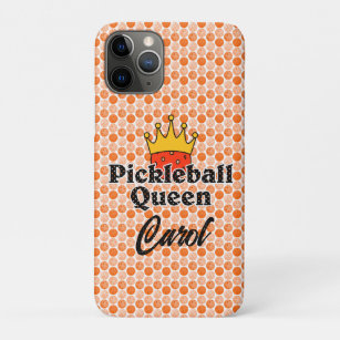Pickleball Queen - Orange Ball Wearing Gold Crown Case-Mate iPhone Case