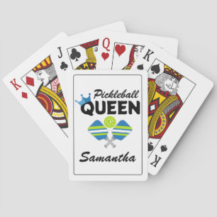 Pickleball Queen Paddles Crown Playing Cards