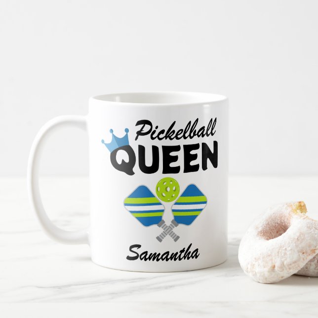Pickleball Queen Pickleball Coffee Mug (With Donut)