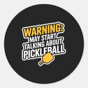 Pickleball retired dink grandpa funny sport gift classic round sticker