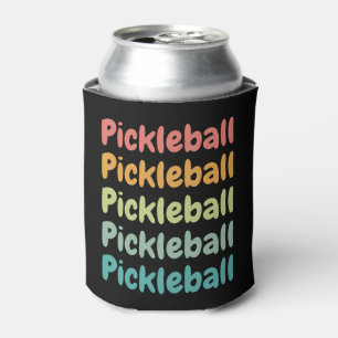 Pickleball Retro Pickleball Player Can Cooler