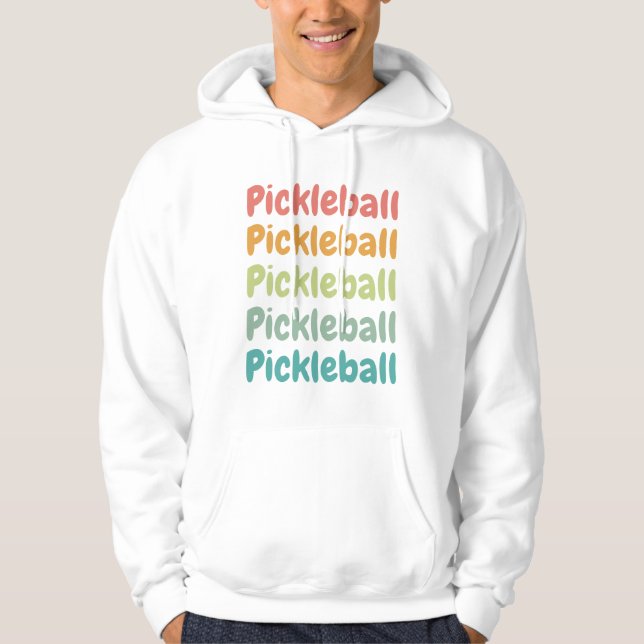 Pickleball Retro Pickleball Player  Hoodie (Front)