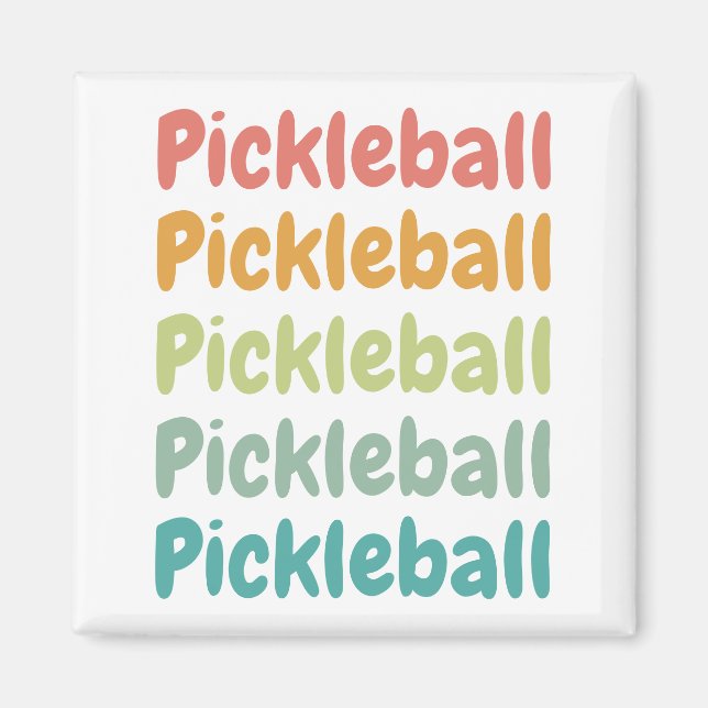 Pickleball Retro Pickleball Player Magnet (Front)