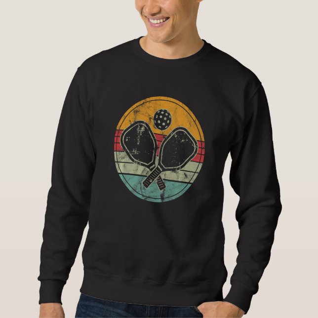 Pickleball Retro Vintage Silhouette Pickleball Pla Sweatshirt (Front)