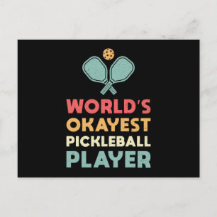 Pickleball Retro World's Okayest Pickleball Player Postcard