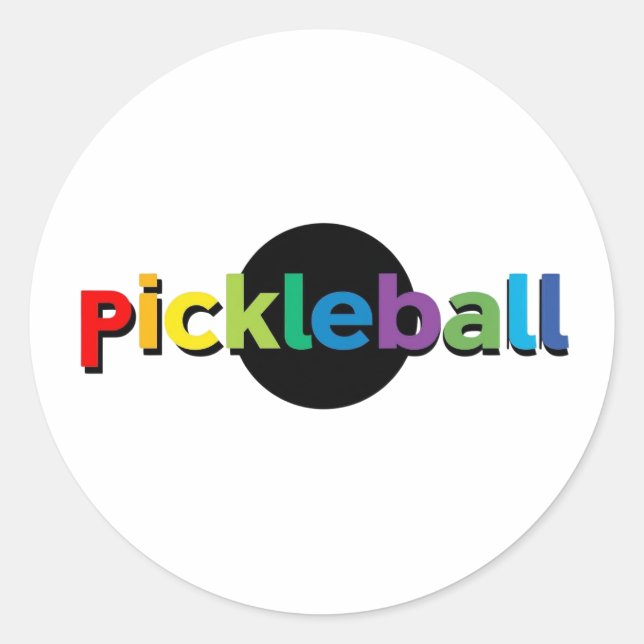 Pickleball  round stickers (Front)