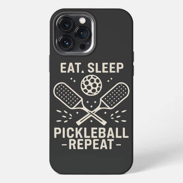 Pickleball Routine : Eat Sleep Pickleball Repeat iPhone Case (Back)