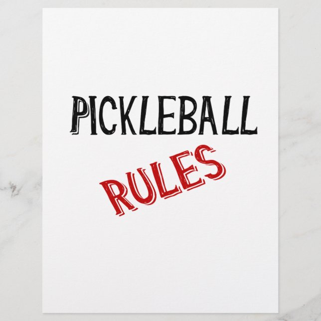 pickleball rules bernice black red flyer (Front)