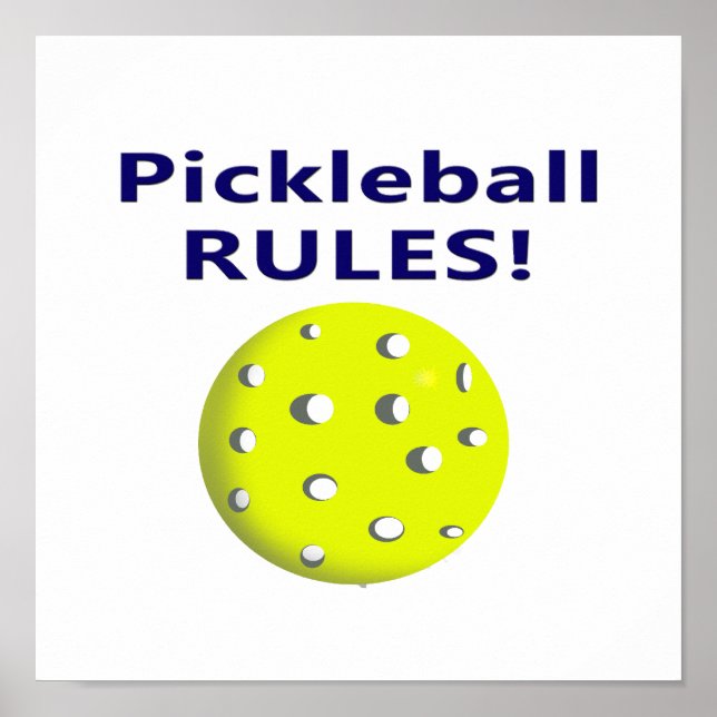 pickleball rules blue text version poster (Front)