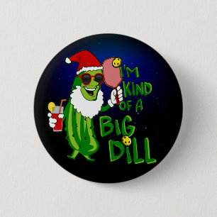 Pickleball Santa Big Dill 6 Cm Round Badge